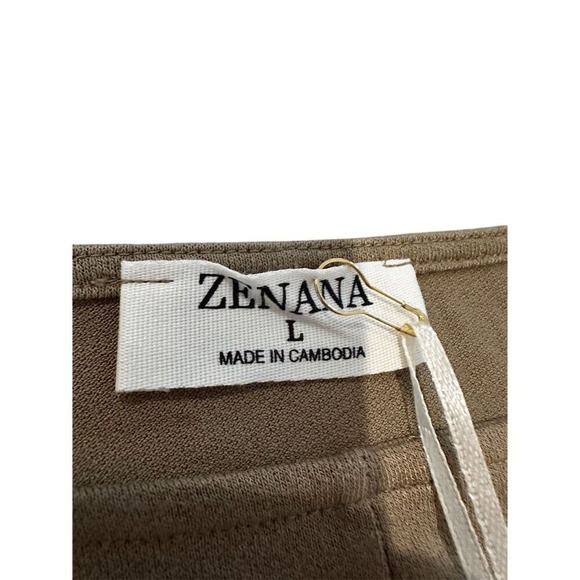 Zenana Women's Mocha Knot Front Short Sleeve Top Size L Casual - Picture 5 of 6